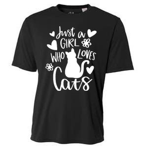 Just A Girl Who Loves Cats Cat Girl Cooling Performance Crew T-Shirt