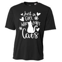 Just A Girl Who Loves Cats Cat Girl Cooling Performance Crew T-Shirt