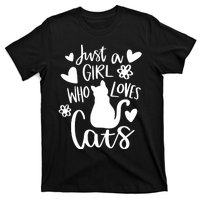 Just A Girl Who Loves Cats Cat Girl T-Shirt