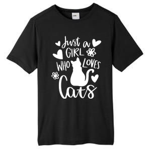 Just A Girl Who Loves Cats Cat Girl Tall Fusion ChromaSoft Performance T-Shirt