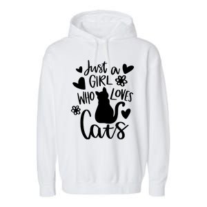 Just A Girl Who Loves Cats Cat Girl Garment-Dyed Fleece Hoodie