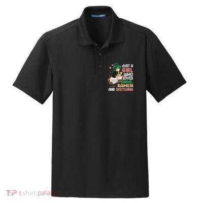 Just A Girl Who Loves Anime Ramen And Sketching Girls Ns T Dry Zone Grid Polo