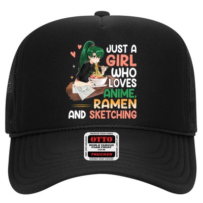 Just A Girl Who Loves Anime Ramen And Sketching Girls Ns T Trucker Hat