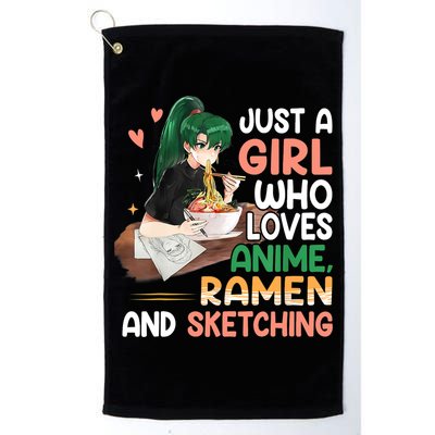 Just A Girl Who Loves Anime Ramen And Sketching Girls Ns T Golf Towel