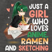 Just A Girl Who Loves Anime Ramen And Sketching Girls Ns T Vector Backpack