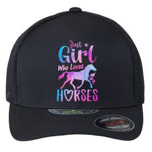 Just A Girl Who Loves Horses Riding Cute Horse Flexfit Unipanel Trucker Cap