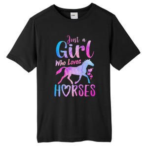 Just A Girl Who Loves Horses Riding Cute Horse Tall Fusion ChromaSoft Performance T-Shirt