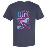 Just A Girl Who Loves Horses Riding Cute Horse Garment-Dyed Heavyweight T-Shirt