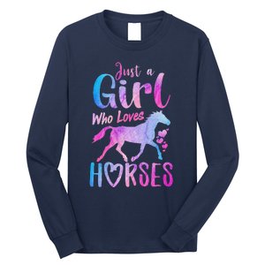 Just A Girl Who Loves Horses Riding Cute Horse Long Sleeve Shirt