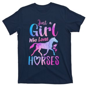 Just A Girl Who Loves Horses Riding Cute Horse T-Shirt