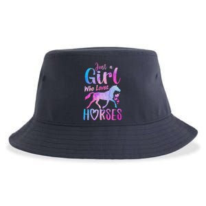 Just A Girl Who Loves Horses Riding Cute Horse Sustainable Bucket Hat