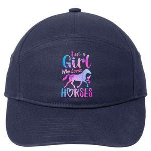 Just A Girl Who Loves Horses Riding Cute Horse 7-Panel Snapback Hat