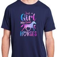 Just A Girl Who Loves Horses Riding Cute Horse Adult ChromaSoft Performance T-Shirt