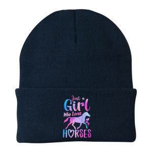 Just A Girl Who Loves Horses Riding Cute Horse Knit Cap Winter Beanie