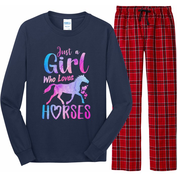 Just A Girl Who Loves Horses Riding Cute Horse Long Sleeve Pajama Set