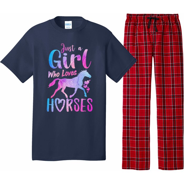 Just A Girl Who Loves Horses Riding Cute Horse Pajama Set