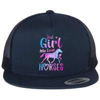 Just A Girl Who Loves Horses Riding Cute Horse Flat Bill Trucker Hat