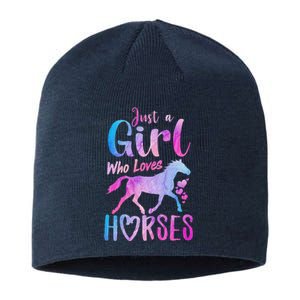 Just A Girl Who Loves Horses Riding Cute Horse Sustainable Beanie