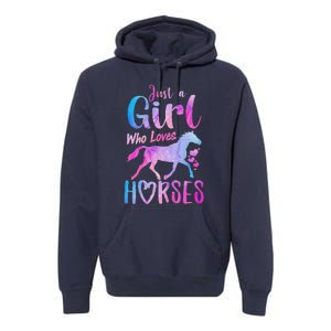 Just A Girl Who Loves Horses Riding Cute Horse Premium Hoodie