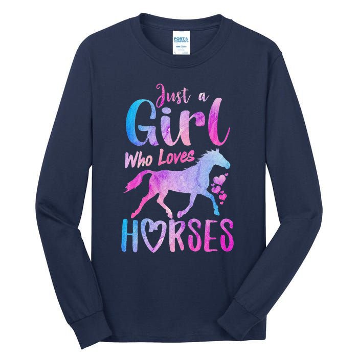 Just A Girl Who Loves Horses Riding Cute Horse Tall Long Sleeve T-Shirt