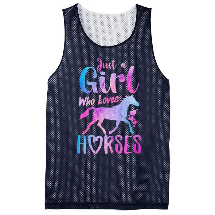 Just A Girl Who Loves Horses Riding Cute Horse Mesh Reversible Basketball Jersey Tank