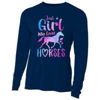 Just A Girl Who Loves Horses Riding Cute Horse Cooling Performance Long Sleeve Crew