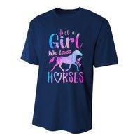 Just A Girl Who Loves Horses Riding Cute Horse Performance Sprint T-Shirt