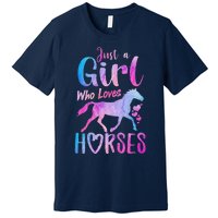 Just A Girl Who Loves Horses Riding Cute Horse Premium T-Shirt