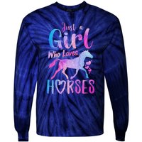 Just A Girl Who Loves Horses Riding Cute Horse Tie-Dye Long Sleeve Shirt