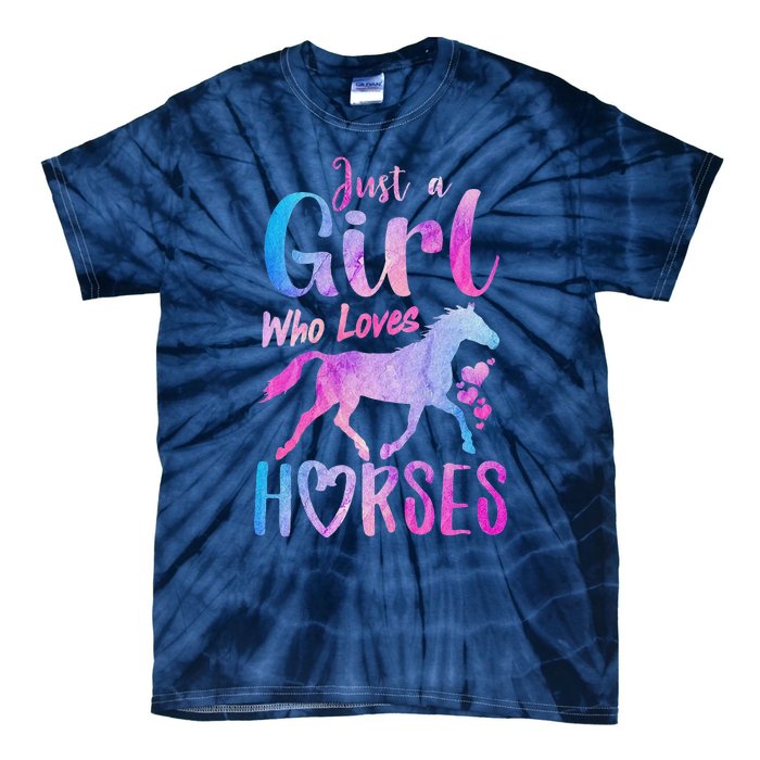 Just A Girl Who Loves Horses Riding Cute Horse Tie-Dye T-Shirt