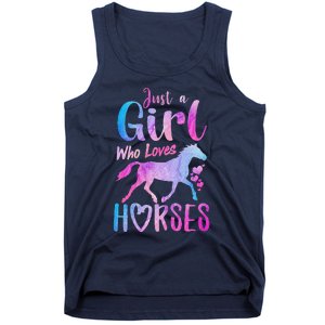 Just A Girl Who Loves Horses Riding Cute Horse Tank Top