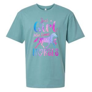 Just A Girl Who Loves Horses Riding Cute Horse Sueded Cloud Jersey T-Shirt