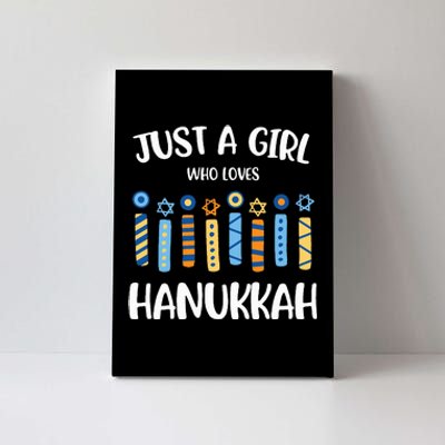 Just a Girl Who Loves Hanukkah Jewish Chanukah  Canvas