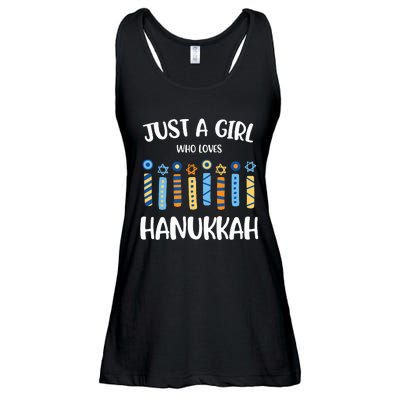 Just a Girl Who Loves Hanukkah Jewish Chanukah  Ladies Essential Flowy Tank