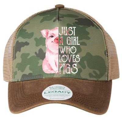 Just a Girl who Loves Pigs Funny Pig Farmer Gift Girl Wo Legacy Tie Dye Trucker Hat