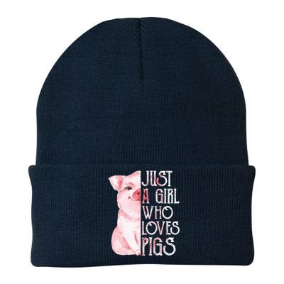 Just a Girl who Loves Pigs Funny Pig Farmer Gift Girl Wo Knit Cap Winter Beanie