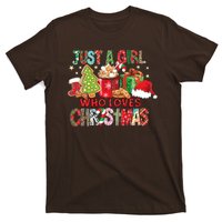 Just A Girl Who Loves Christmas Funny Design T-Shirt