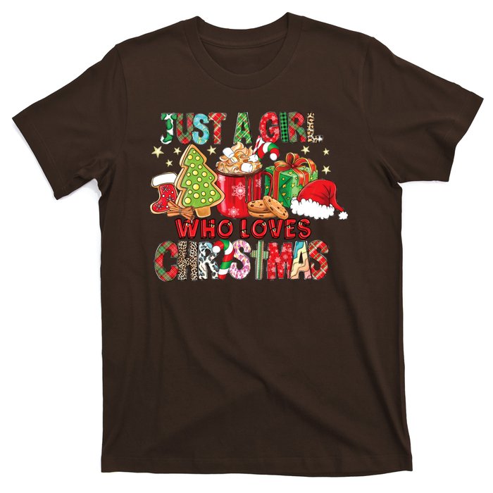 Just A Girl Who Loves Christmas Funny Design T-Shirt