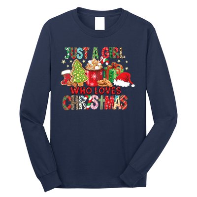 Just A Girl Who Loves Christmas Funny Design Long Sleeve Shirt