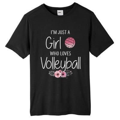 Just A Girl Who Loves Volleyball Gifts For Teen Girls, Women TShirt Tall Fusion ChromaSoft Performance T-Shirt