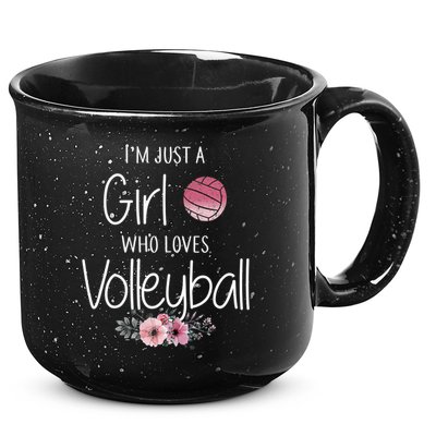 Just A Girl Who Loves Volleyball Gifts For Teen Girls, Women TShirt 15oz Campfire Ceramic Mug