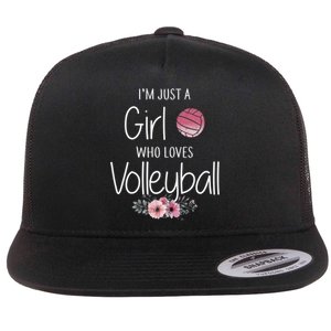 Just A Girl Who Loves Volleyball Gifts For Teen Girls, Women TShirt Flat Bill Trucker Hat