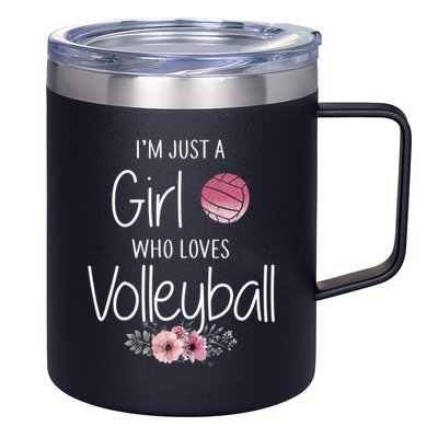 Just A Girl Who Loves Volleyball Gifts For Teen Girls, Women TShirt 12oz Stainless Steel Coffee Mug