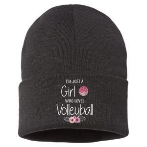 Just A Girl Who Loves Volleyball Gifts For Teen Girls, Women TShirt Sustainable Knit Beanie