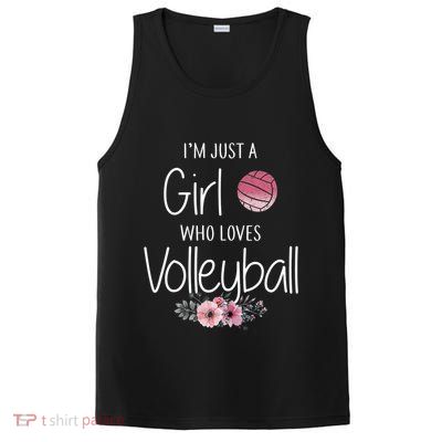 Just A Girl Who Loves Volleyball Gifts For Teen Girls, Women TShirt PosiCharge Competitor Tank