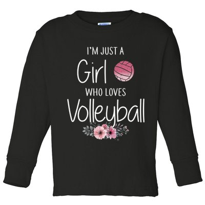 Just A Girl Who Loves Volleyball Gifts For Teen Girls, Women TShirt Toddler Long Sleeve Shirt