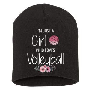 Just A Girl Who Loves Volleyball Gifts For Teen Girls, Women TShirt Short Acrylic Beanie