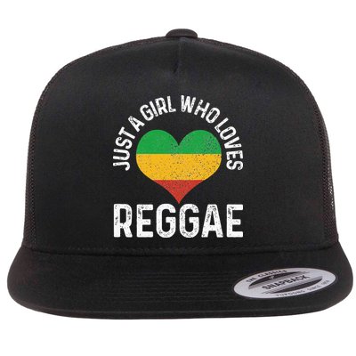 Just A Girl Who Loves Reggae Music Rastafari Rasta Gift Flatbill Hat