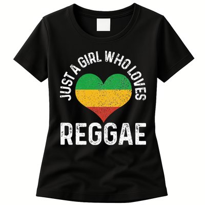 Just A Girl Who Loves Reggae Music Rastafari Rasta Gift Womens T-Shirt