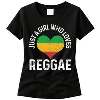 Just A Girl Who Loves Reggae Music Rastafari Rasta Gift Womens T-Shirt